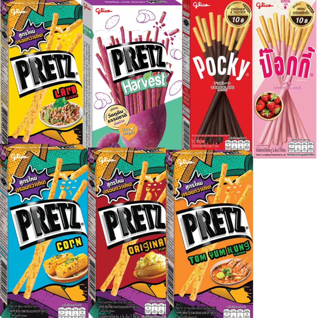Amazon.com: Glico Pretz Biscuit Stick 5 Flavor - Pretz, Larb